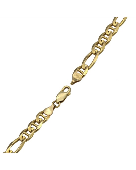 Mariner Figaro Chain Bracelet in Yellow Gold
